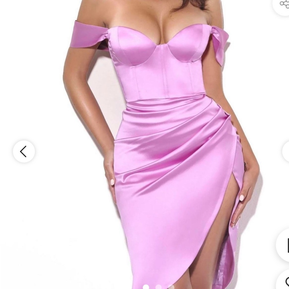 Hedy light orchid satin corset Dress